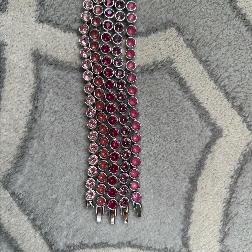 Touchstone Crystal Pink and Silver Bracelet